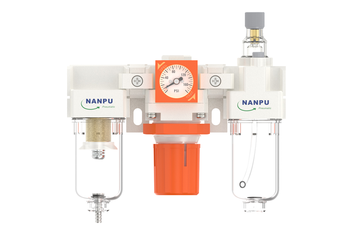 NC2000-02/NC2000-02D F.R.L.Combination Air Filter, Regulator & Lubricator with Embedded pressure gauge